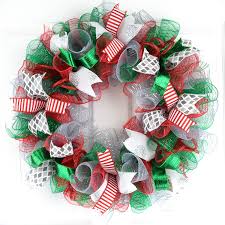 Get into the holiday spirit with pretty christmas decorations. Amazon Com Red Silver Green Christmas Wreath Garland Set Emerald Outdoor Holiday Front Door Decorations C4 Handmade