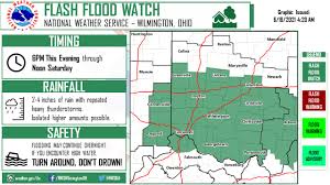 The floods followed hours of thunderstorms on thursday afternoon, with a flash flood watch set to remain in effect until friday morning, as the deluge is expected to pick back up. Ripley Franklin Dearborn Counties Under Flash Flood Watch Tonight Through Noon Saturday Wrbi Radio