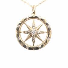 Next Generation Diamond Compass Pendant With Chain C15061 14y Diamond Necklaces And Pendants From 14k Yellow Gold Jewelry Yellow Gold Jewelry Compass Pendant