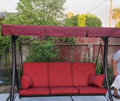 Shop for canopy swings in porch swings. Mainstays Callimont Park 3 Seat Canopy Porch Swing Bed Red Walmart Com Walmart Com