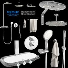 Grohe blue filters & accessories. Grohe Shower Set And Accessories 3d Model 45 Fbx Obj 3ds Free3d