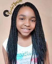Crochet Braids Featuring Freetress Large Senegalese Twists 6 Packs Used Great Option For Kids Crochet Braids For Kids Braids For Kids Kids Crochet Hairstyles