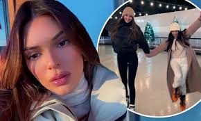 Kendall Jenner bundles up to go ice skating with big sis Kourtney  Kardashian in the mountains