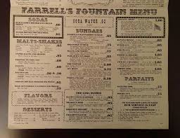 Farrells Farrell S Ice Cream Vintage Menu Fast Food Advertising