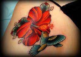 Hummingbird Hibiscus Flower Tattoo Flower Tattoo Tattoos Plumeria Tattoo