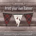 Tartan Christmas Banner: Reindeer Bunting (printable PDF) - Etsy