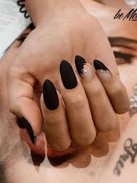 39 Glam Matte Nails Ideas With Black Nail Art Designs To Copy In 2020 In 2020 Stiletto Nails Designs Matte Black Nails Black Nail Designs