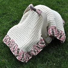 Waffle Stitch Car Seat Canopy Blanket Tent Cover Crochet Stitches For Blankets Crochet Car Seat Cover Baby Afghan Crochet