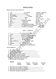 5we often eating out on. Present Simple Esl Worksheet By Farfallaa