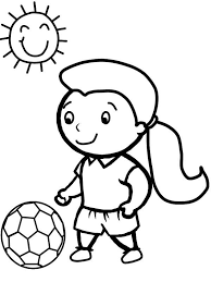 You can use our amazing online tool to color and edit the following girl playing soccer coloring pages. A Cute Little Girl Playing Soccer In A Sunny Day Coloring Page Download Print Online Coloring Pa Sports Coloring Pages Coloring Pages Online Coloring Pages