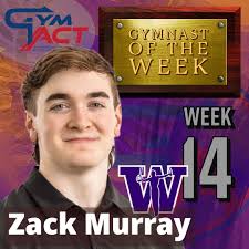 GymACT gymnast of the week 14 is Zack “Elmo” Murray, of Washington. Zack is  the definition of hard work and perseverance. He started the season