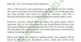 This letter can uplift their morale and can be a source of instant motivation. Warning Letter To Employee For Not Achieving Sales Target