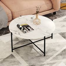 Warrantylimited 1 year warranty on manufacturer defects. 36 Modern Round Coffee Table With Metal Frame Black