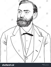Alfred Bernhard Nobel Line Art Portrait Stock Vector (Royalty Free)  1493250779