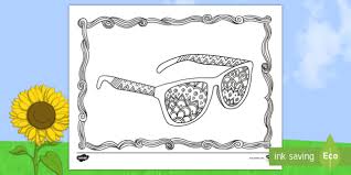 Sunglasses coloring page at primarygames free sunglasses coloring page printable. Sunglasses Mindfulness Coloring Worksheet Worksheet