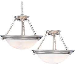 Lunar 3 Light Brushed Nickel Pendant Or Semi Flush Ceiling Mount V6973 33 Abc Lighting