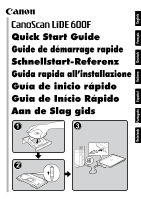 Canoscan lide 60, canoscan lide 25. Canon Canoscan Lide 600f Quick Start Guide Instructions
