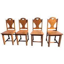 Wooden wood dining designer chairs, for home, no of legs: Set Of 4 Art Deco Style Wooden Side Dining Chairs For Sale At 1stdibs