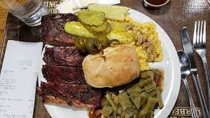 My Plate At Spring Creek Bbq Rib Dinner With Assortments Of Sides Green Beans Macaroni Pinto Beans With Pickles And Cherry Peppers Picture Of Spring Creek Barbeque Frisco Tripadvisor