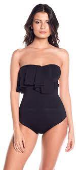 Maybe you would like to learn more about one of these? Bandeau Badeanzug Mit Asymmetrischen Volants Mambo Black Night Saha