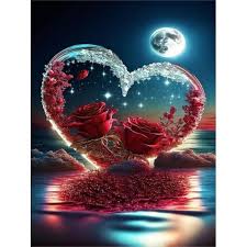 DCIDBEI 5D Diamant Peinture Amour Coeur Amour 40x50 Cm Diamant Painting