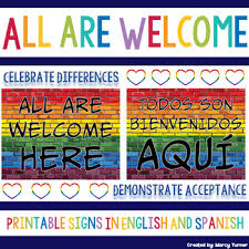 Maybe you would like to learn more about one of these? All Are Welcome Here Todos Son Bienvenidos Aqui Printable Signs