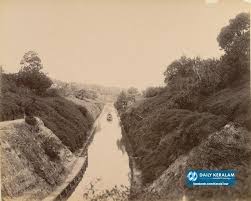 Kerala - Photograph taken about 1900 by the Government photographer, Zacharias D'Cruz of the Varkala Canal, in the erstwhile Travancore during Lord Curzon's visit to the State. It is one of 76