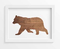 Rustic Wood Bear Print Bear Wall Art Rustic Home Decor Woodland Wall Art Wood Art Prints Gift Print Instant Down Bear Wall Art Woodland Wall Art Wood Art