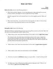 Baby Lab Video 60 Minutes Doc Baby Lab Video Before The Video Answer The Following Questions Name Nicole Munoz Ap Psychology 1 Where Does Morality Course Hero