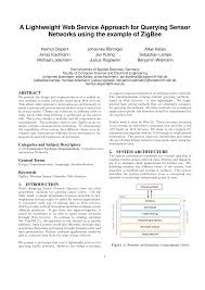 A Lightweight Web Service Approach for Querying Sensor Networks using the  example of ZigBee