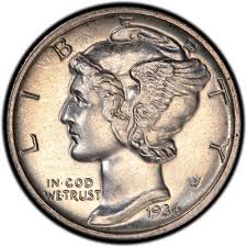 1936 Mercury Dime Values And Prices Past Sales