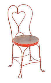 See more ideas about metal chairs, furniture design, design. Heart Shaped Royal Chicago Bent And Twisted Solid Steel Ice Cream Parlor Or Soda Fountain Chair With Old Red Paint Finish