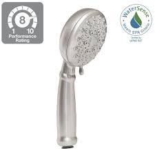 Moen Banbury 5 Spray 4 In Single Wall Mount Handheld Shower Head In Spot Resist Brushed Nickel 23046srn Hand Held Shower Brushed Nickel Media Shower