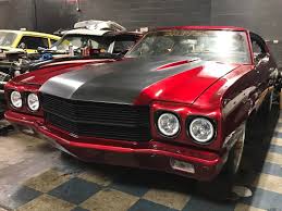 Black Matte Black 1970 Chevelle Ss 70 Chevelle Becausess Candy Cherry Red Painted Bumpers And Angel Eyes Matte Black Stripe Chevrolet Malibu Chevelle 70 Chevelle