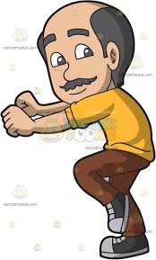 A Happy Dad Doing The Shuffle Dance Bald Man Dads Cartoon Clip Art