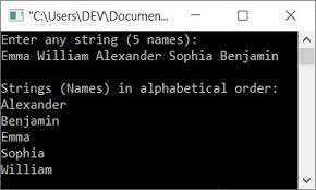 Now, sort this array of names using . C Program To Sort Names In Alphabetical Order