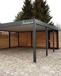 Carport Holz Metall Wuppertal Flachdach Modern Design Stahlzart