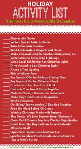 Holiday Activities List For The Month Of December Leading Up To Christmas Holiday Activities List Of Activities Christmas Bucket
