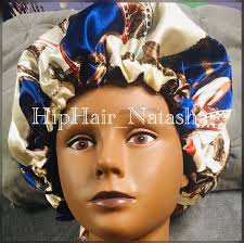 HANDMADE Blue/Orange/Brown Silk Bonnet
