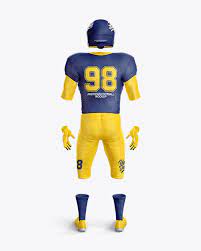 Download American Football Mockup Back View In Apparel Mockups On Yellow Images Object Mockups