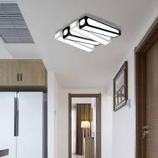But, since it's not every day that people buy ceiling lights, you may not know where to start after deciding it's time. Modern Linear Square Flush Mount Light Acrylic Led Ceiling Light In Black And White For Foyer Beautifulhalo Com