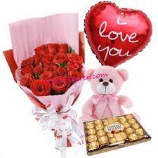Maybe you would like to learn more about one of these? 12 Red Roses With Pink Bear Chocolate With Balloon To Philippines Sent Valentine Balloons Red Roses