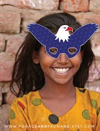 Patriotic 4th of July Red White & Blue Bald Eagle Mask Printable America  Mask Bald Eagle Bird Mask Halloween Party Printable Photo Booth USA