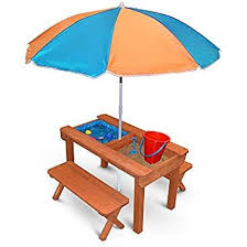 Back Bay Play Kids Sand And Water Table Premium Wooden Indoor Outdoor Convertible Picnic Table Activit Sand And Water Table Kids Water Table Best Water Table