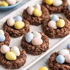 Photo from sugar free mom. Healthy No Bake Chocolate Peanut Butter Easter Nest Cookies Joyfoodsunshine