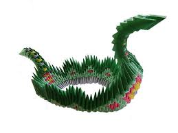 3d Origami Dragon Boat Nicer Colour Combination Origami Dragon Color Combinations Home Origami
