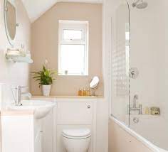 Give the ceiling a lift with this budget bathroom idea by covering it in beadboard and extending it down the walls several inches for a canopy effect. 61 Calm And Relaxing Beige Bathroom Design Ideas Digsdigs