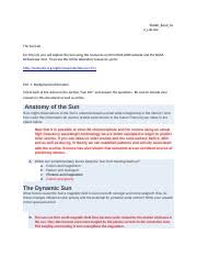 The Sun Lab Docx The Sun Lab For This Lab You Will Explore The Sun Using The Resources On The Nova Labs Website And The Nasa Helioviewer Tool To Course Hero