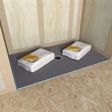The floor can get wet and you don't need to immediately worry about water ruining the surface. Fundo Ligno Installation Wedi De