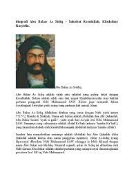 Biodata sayidina abu bakar al siddiq ra. Biografi Abu Bakar As Sidiq